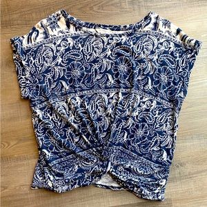 lucky brand crop twist tee